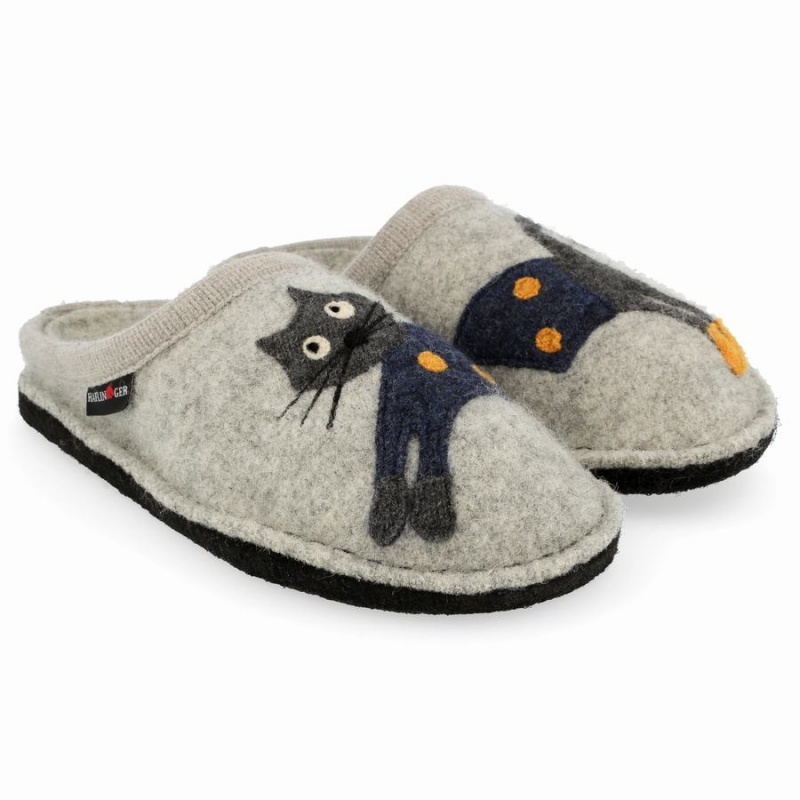Haflinger Cucho Novelty Pantoffels Heren Zilver Grijs | JTY5636MO
