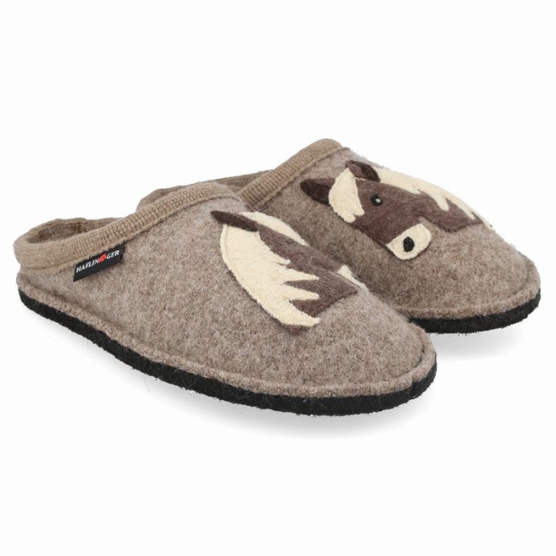 Haflinger Poni Novelty Pantoffels Heren Bruin | JKP5840VK