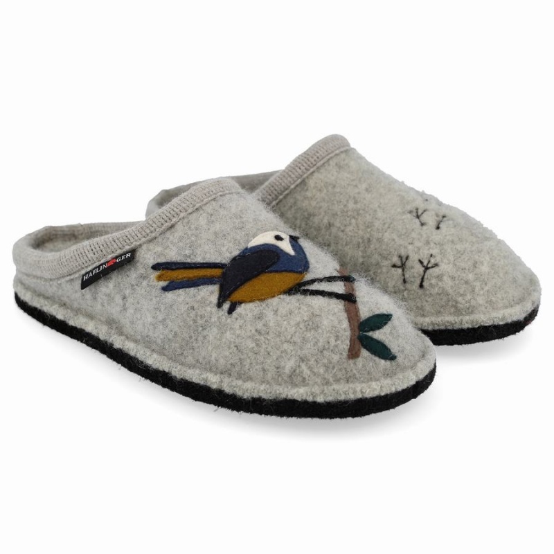 Haflinger Songbird Novelty Pantoffels Heren Zilver Grijs | CSQ3165UZ